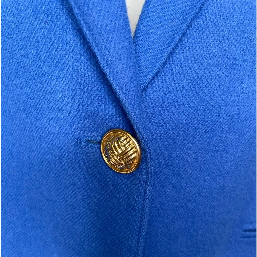 Savannah Wool Royal Blue One Button Blazer Sz 12 - Picture 8 of 10
